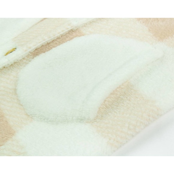 Lapel Plaid Patchwork Fleece Overcoat - Picture 8 of 10